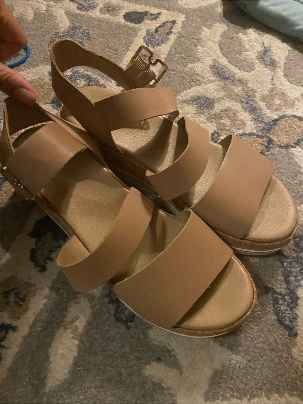 Dr. Scholl's Taupe Strappy Espadrille Platform Sandals - Picture 5 of 7
